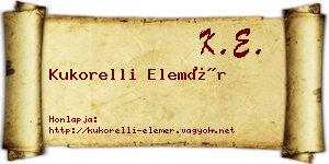 Kukorelli Elemér névjegykártya